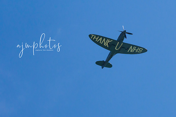 NHS Spitfire flying over Worthing 2020